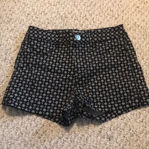 Black patterned Size 3 SO Shorts